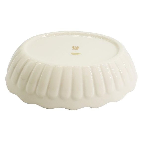 Lenox NIB Bone China Butterfly Candy Dish Ivory Porcelain 24K Gold Trim Oval - Picture 4 of 6